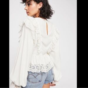 Free People Take It Easy Ruffle Top